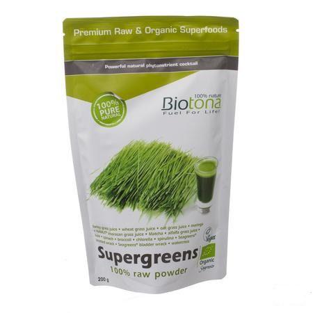 Biotona Supergreens Raw Powder 200 gr  -  Keypharm