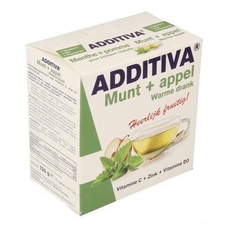 Additiva Warme Drank Munt Appel Zakje 10x12g  -  Bomedys