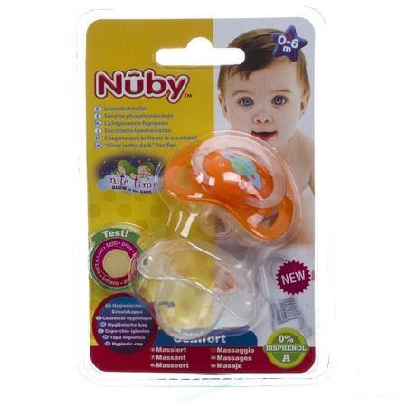 Nuby C Fopspeen Polyprop. Ortho Lichtgevend 0-6m  -  New Valmar