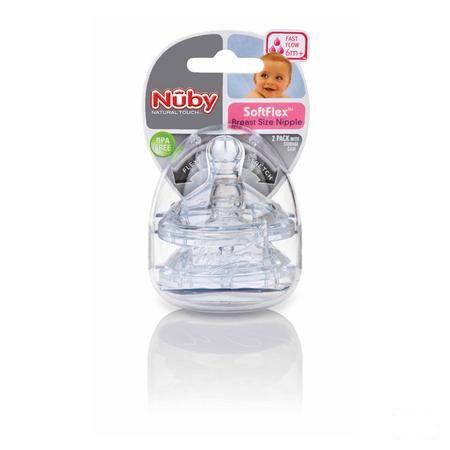 Nuby Nt Softflex & trade; Vervangspeen - Slow Flow 0m +   -  New Valmar