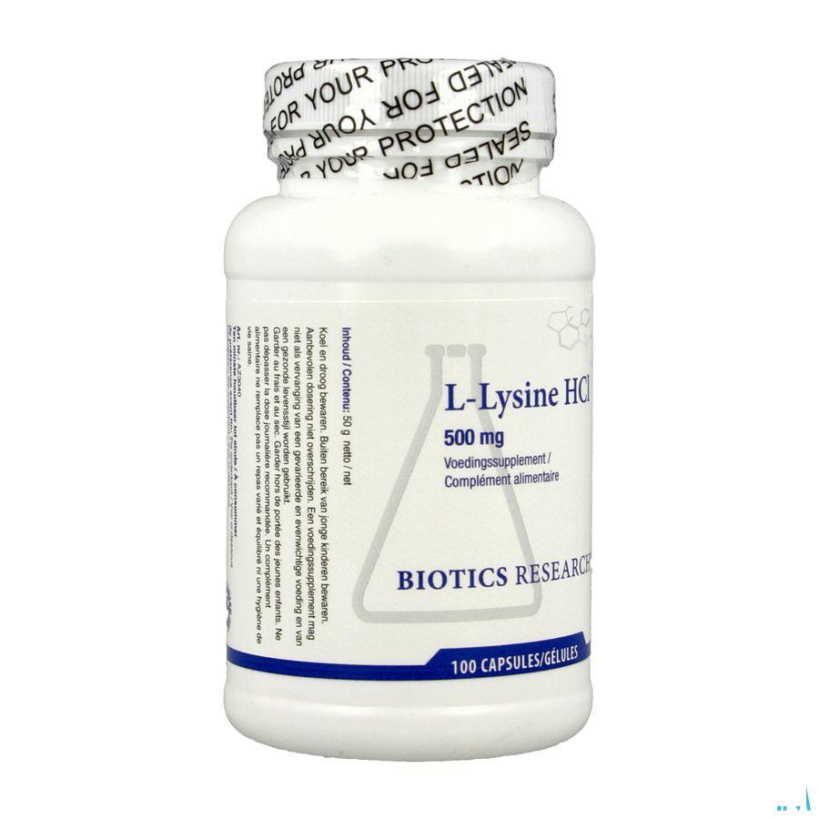 Biotics L-Lysine HCL 500mg 100 capsules  -  Energetica Natura