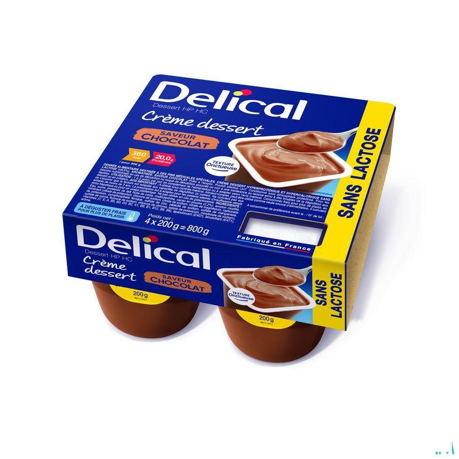 Delical Creme Dessert Hp-Hc Z/Lact.Choco 4 x 125 gr
