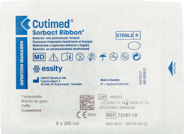 Cutimed Sorbact Gaasstrook 5x200cm 1 7216700
