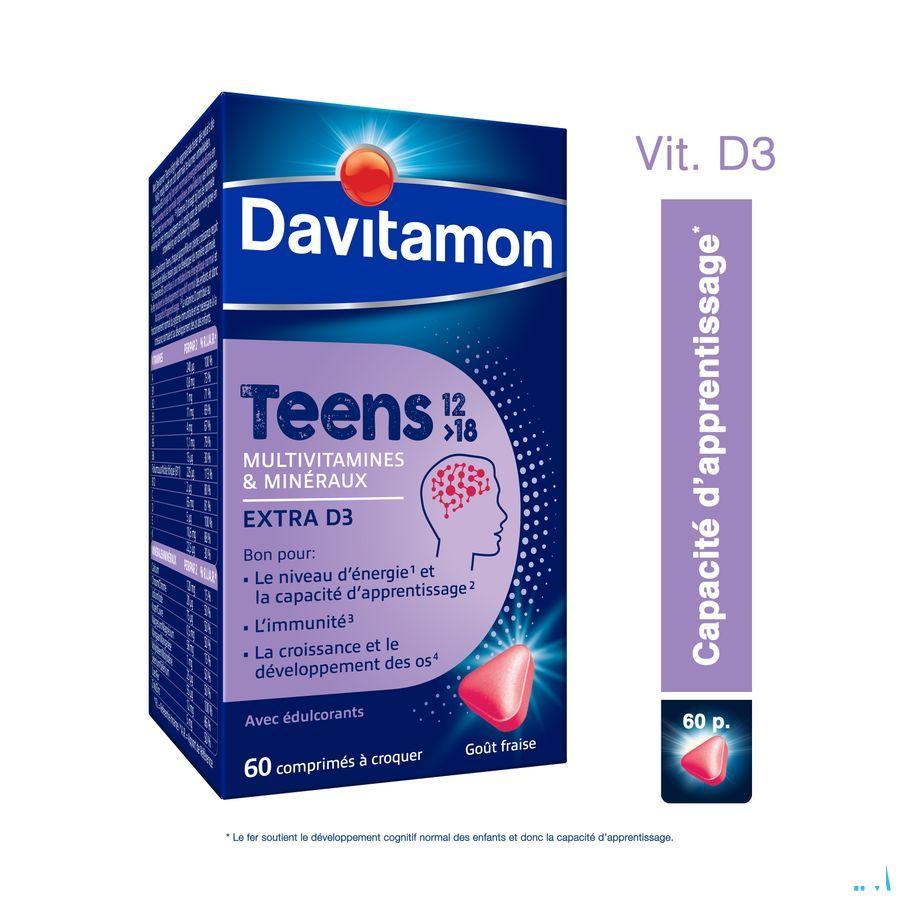 Davitamon Teens Aardbei Comp 60  -  Perrigo