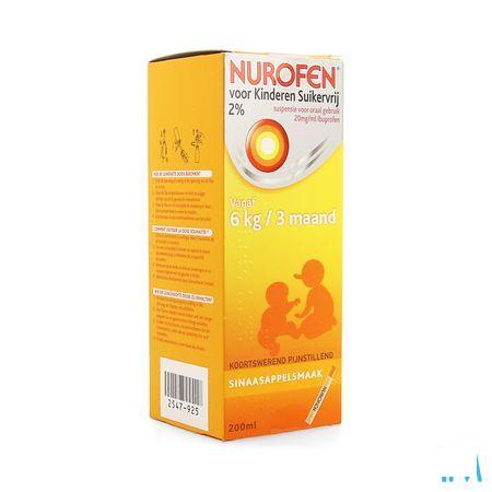 Nurofen Enfant Orange Suspension Sans Sucre 200 ml