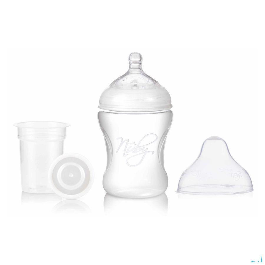Nuby Set: Fles Melkpoederdoosje 240 ml 3m +   -  New Valmar