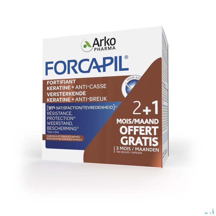 Forcapil Keratine+ Lot Caps 180  -  Arkopharma