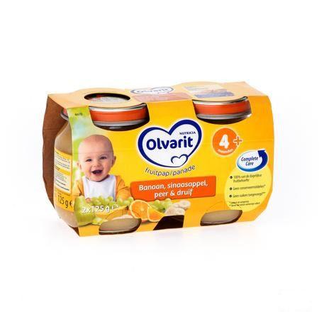 Olvarit Gemengd Fruit Ban-sin-peer-druif 4m 2x125 gr  -  Nutricia