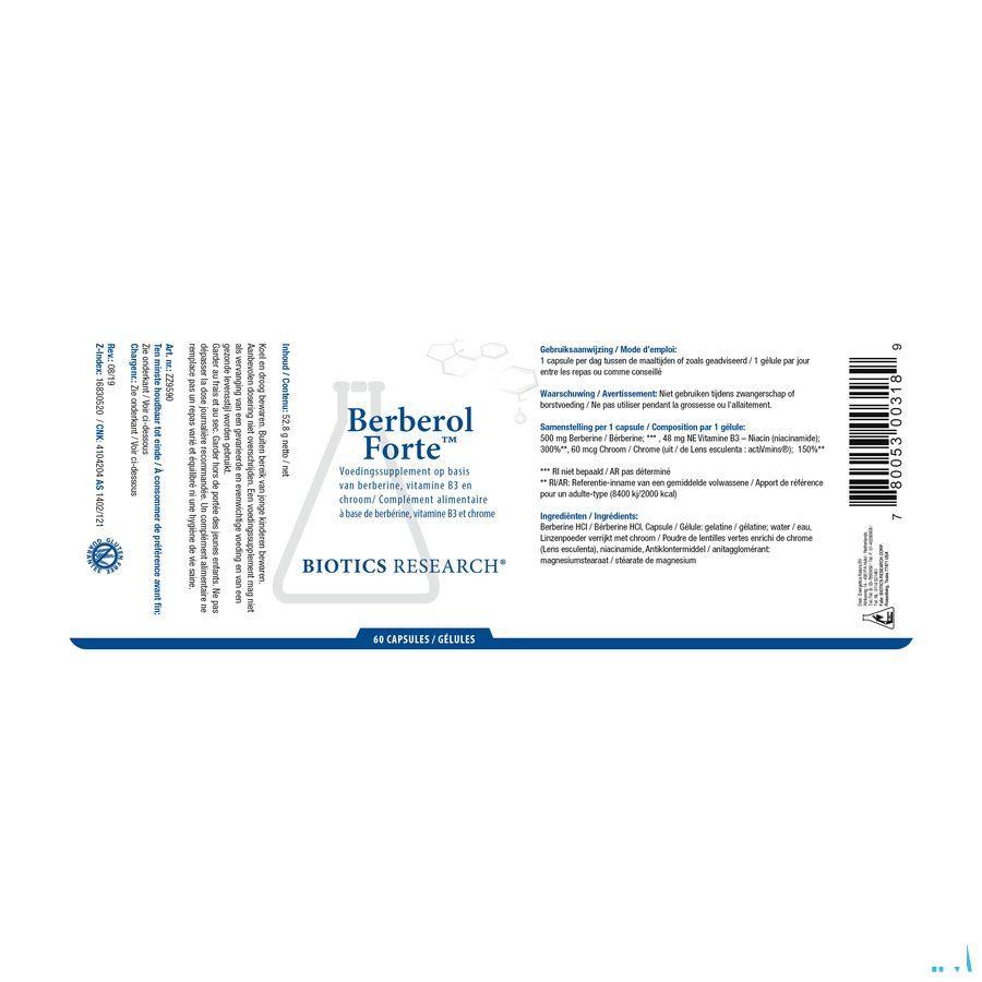 Biotics Berberol Forte 60 capsules  -  Energetica Natura