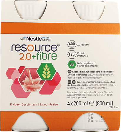 Resource 2.0 Fibre Aardbei 4x200 ml 12100527  -  Nestle