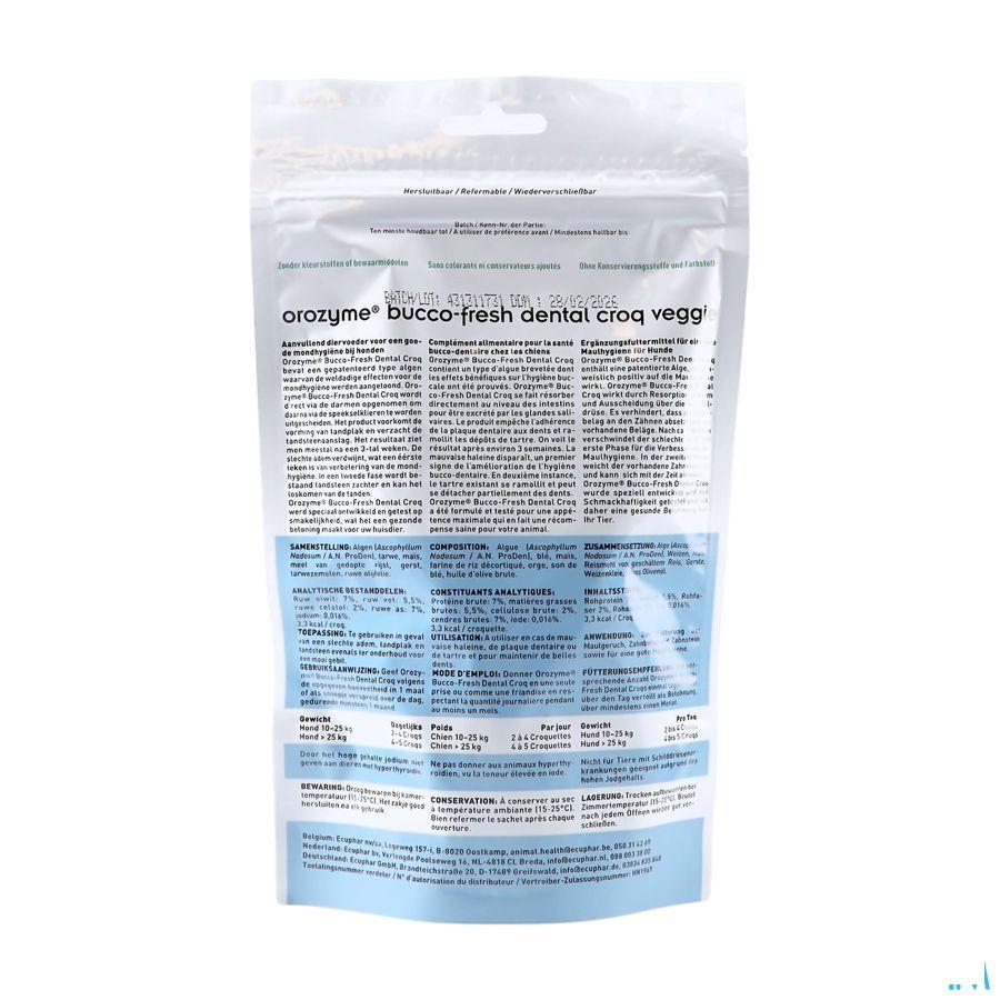 Orozyme Bucco-fresh Dental Croq Dog >10kg 150 gr  -  Ecuphar