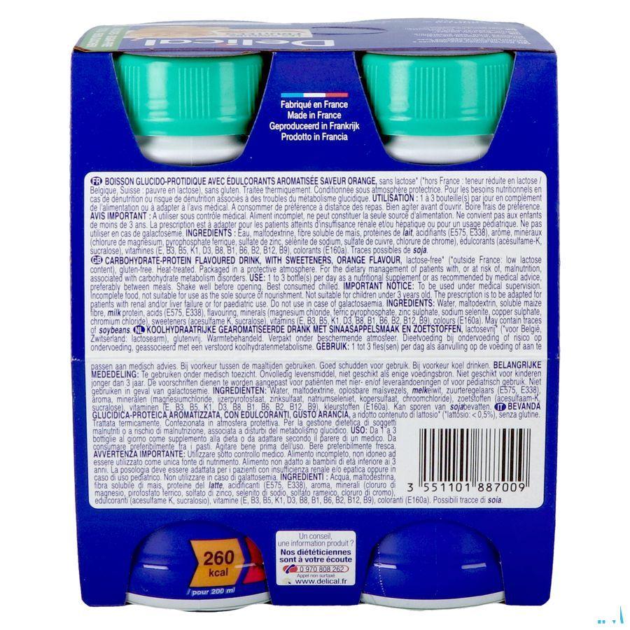 Delical Fuitdrink Z/Suiker Sinaasapp. 4X200 ml