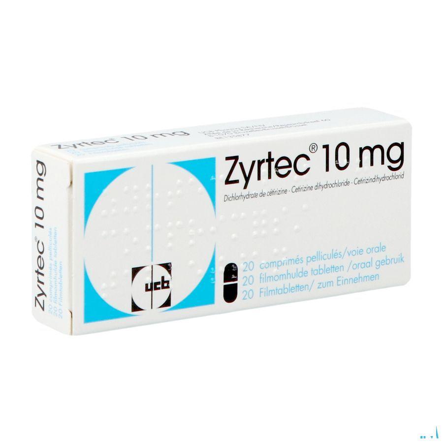 Zyrtec 10 mg Filmomhulde Tabletten 20 X 10 mg