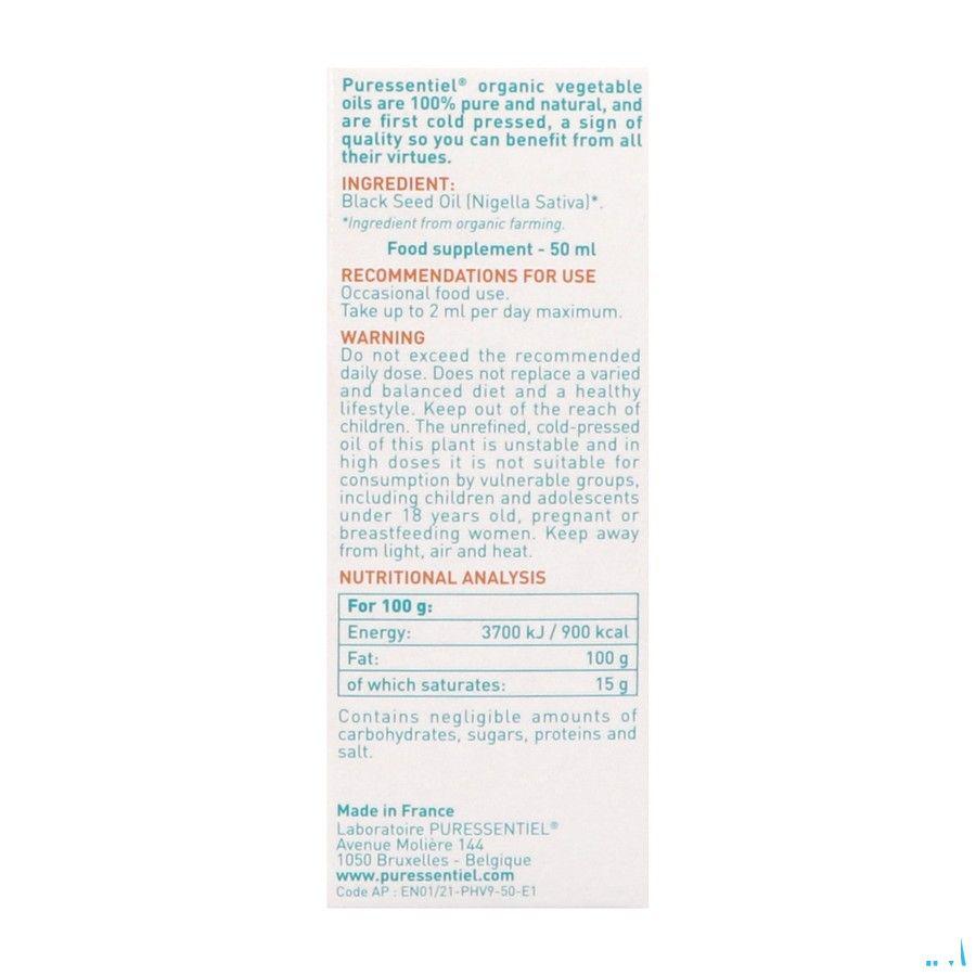 Puressentiel Huile Vegetale Bio Nigelle 50 ml  -  Puressentiel