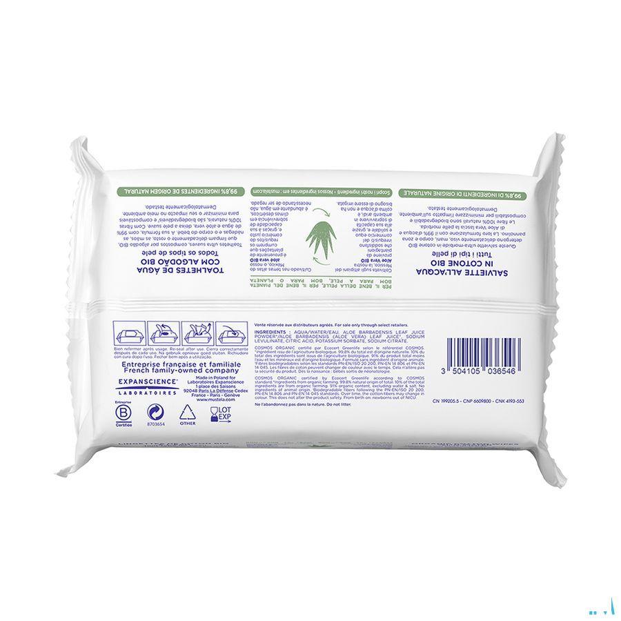 Mustela Bio Lingettes Coton Eau 60