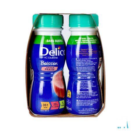Delical Melkdrank Z/Suiker Aardbei 4X200 ml