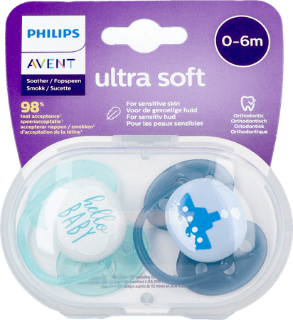 Philips Avent Fopspeen 0M+ Soft Boy  -  Bomedys