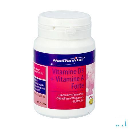 Mannavital Vitamine D3 + Vitamine A Forte Caps 90
