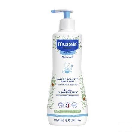 Mustela PS Lait de Toilette sans rincage 500ml avec pompe