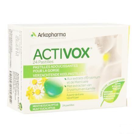 Activox Adoucis. Gorge Menthe-eucalyptus Pastille 24  -  Arkopharma