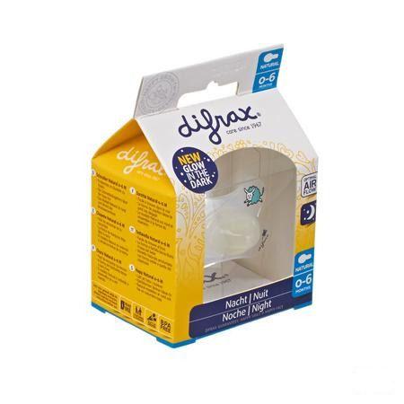 Difrax Fopspeen Natural 0-6 Nacht  -  Difrax