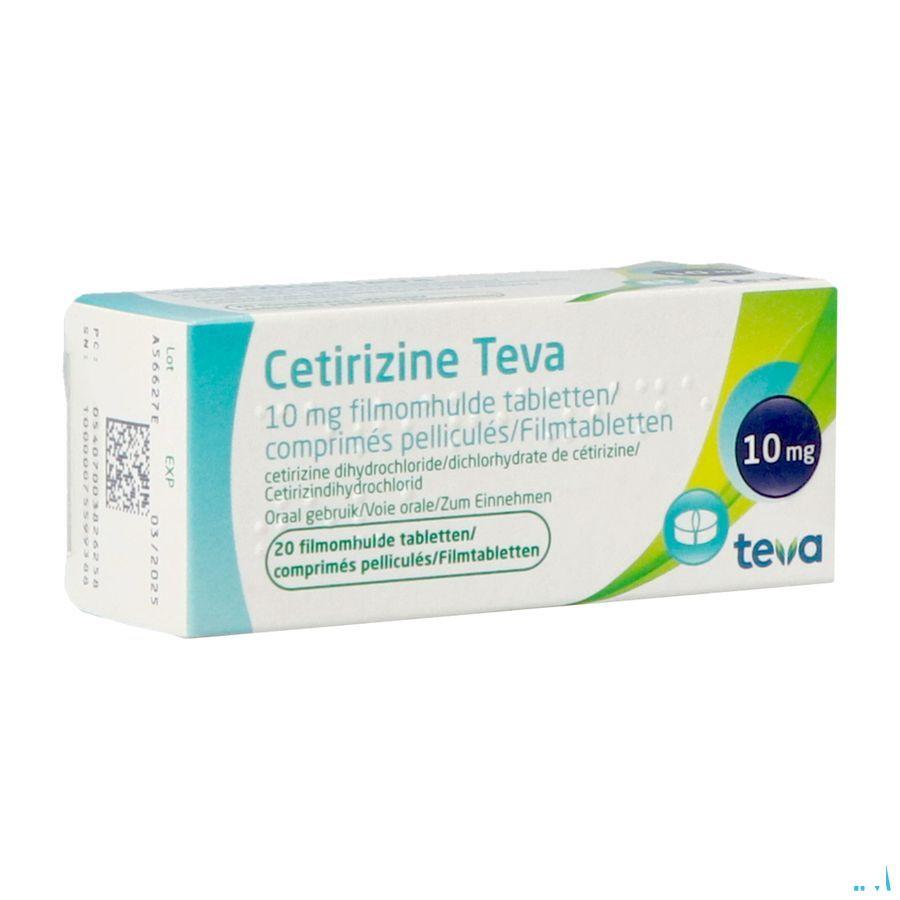 Cetirizine Teva 10 mg Filmomhulde Tabletten 20