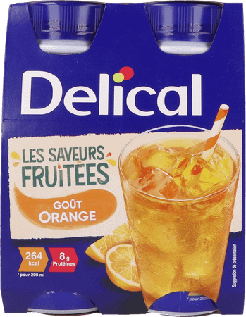 Delical Fruitdrink Sinaasappel 4X200 ml