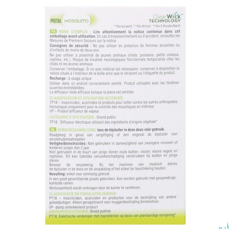 Pistal Mosquito Diffuseur Electrique Recharge
