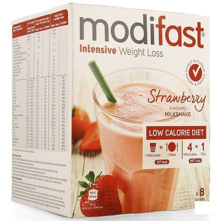 Modifast Strawberry Flavoured Milkshake 8x55 gr  -  Nutrition & Sante