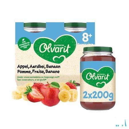 Olvarit Fruit Pomme Fraise Cassis 2x200 gr 8m60  -  Nutricia