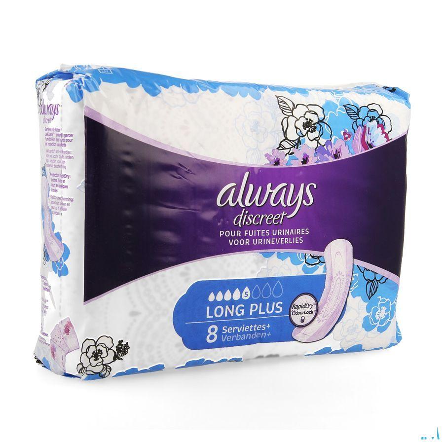 Always Discreet Incontinence Pad Long Plus 8