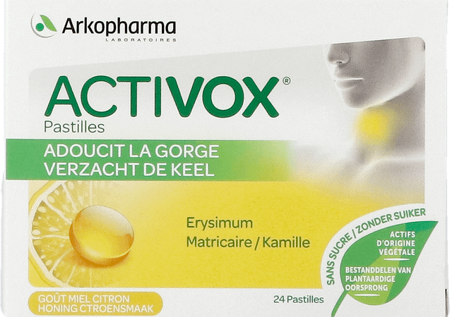 Activox Adouccissant Gorge Miel Citron Pastille 24
