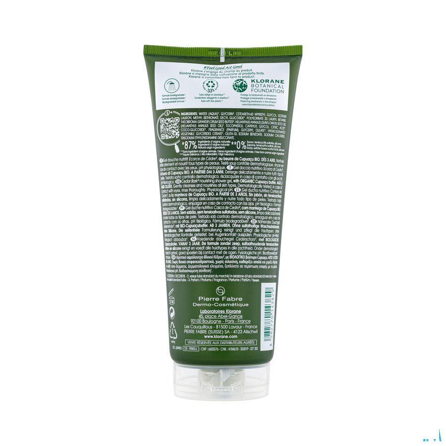 Klorane Lichaam Douchegel Cederhout 200 ml
