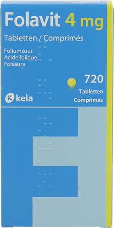 Folavit 4 mg Comp 720 X 4 mg  -  Kela Pharma