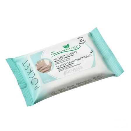 Preven's Lingettes Anti septiques Menthe Pocket 1x10