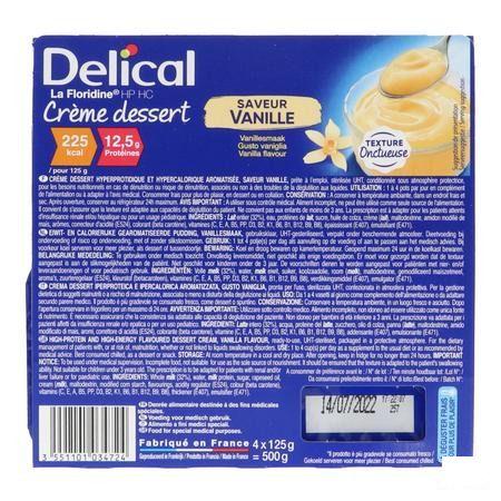 Delical Creme Dessert La Floridine Vanille 4X125 g  -  Bs Nutrition