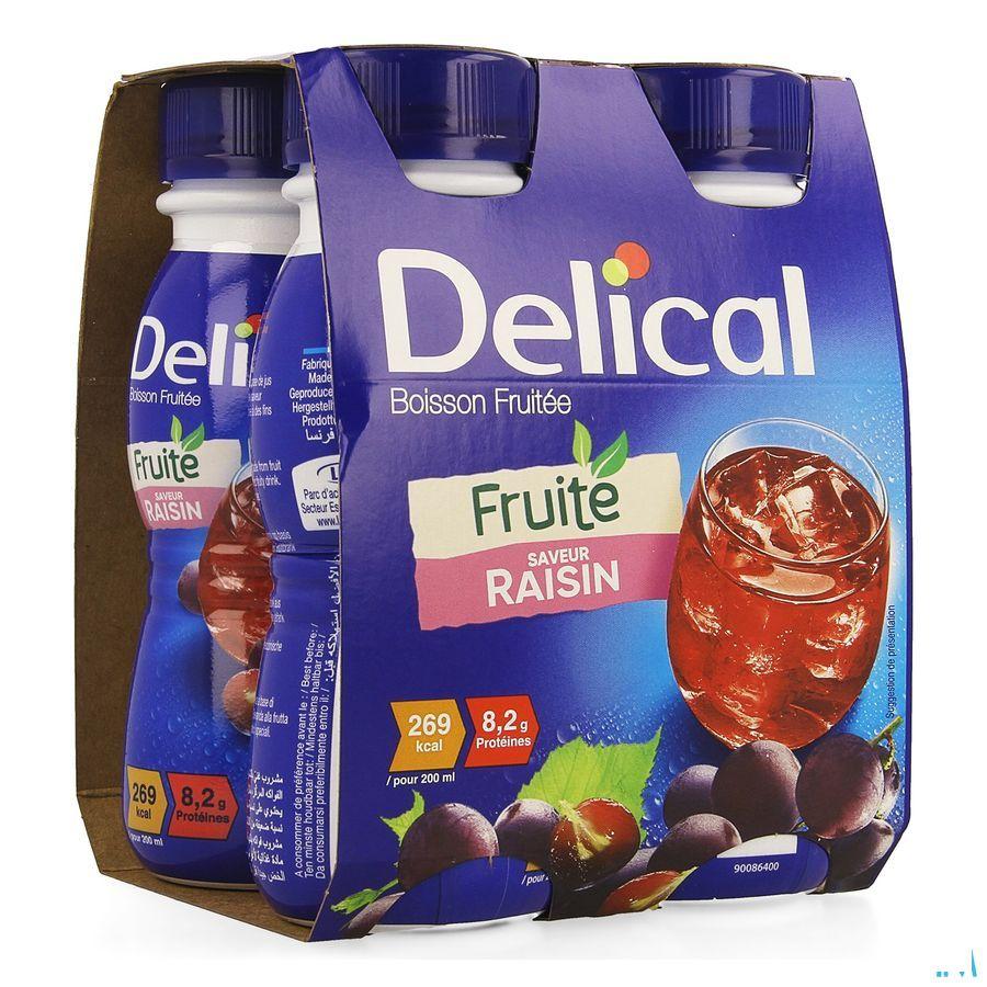 Delical Fruitdrink Druiven 4x200 ml  -  Bs Nutrition