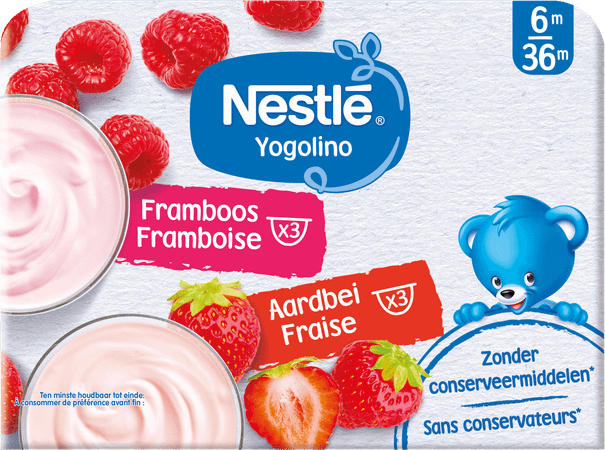 Nestle Yogolino Aardbei Framboos 6x60 gr  -  Nestle