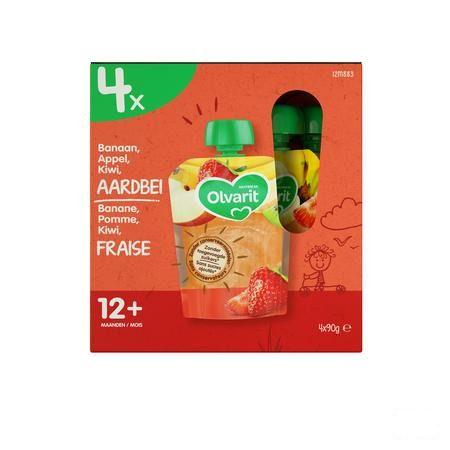 Olvarit Bio Fraise Banane Kiwi Multipack 12M 4X90G  -  Nutricia
