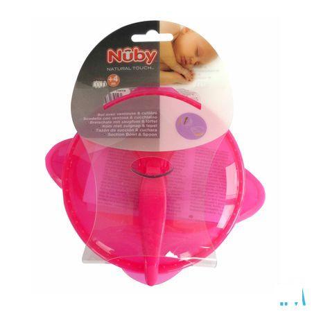 Nuby Bol Ventouse & Cuillere Rose  -  New Valmar