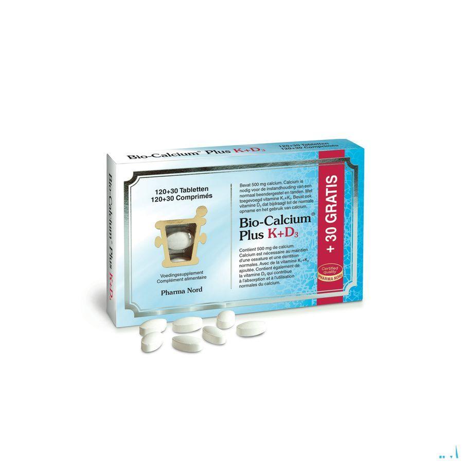 Bio-calcium Plus K + d3 Comprimes 120 + 30  -  Pharma Nord
