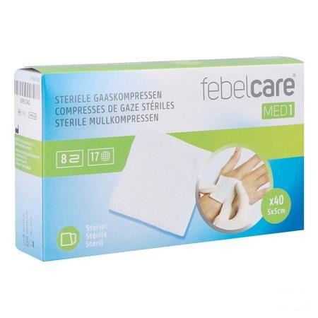 Febelcare Gaaskompres Steriel 5,0x 5,0cm 40x1