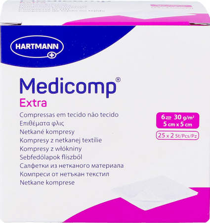 Medicomp Kompres Steriel Extra 6L 5X5Cm 30G 25X2  -  Hartmann