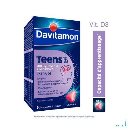 Davitamon Teens Aardbei Comp 60  -  Perrigo