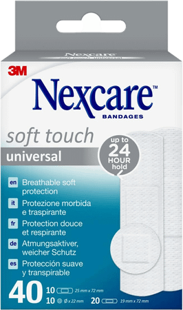 Nexcare 3M Soft Touch Universal Assort. Strips 40  -  3M