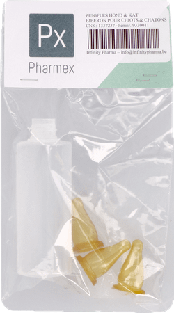 Appeg Zuigfl Plast + 3 Spenen Kat-hond100