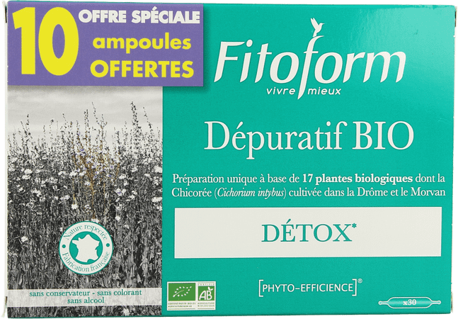 Depuratif Bio Ampoule 20 + Ampoule 10 Fitoform  -  Bioholistic Diffusion
