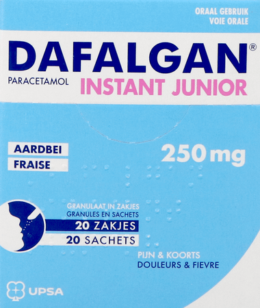 Dafalgan Instant Junior Fraise 250 mg Gran Sach 20