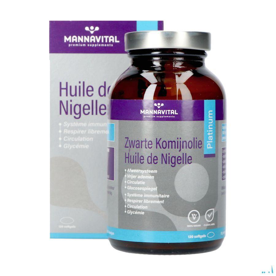 Mannavital Omega 3 Zwarte Komijnolie V-Caps 120