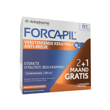 Forcapil Keratine+ Lot Caps 180  -  Arkopharma